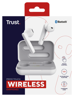 Trust audifonos bluetooth wireless color blanco c/controles tactiles - 23783