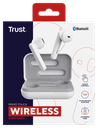 Trust audifonos bluetooth wireless color blanco c/controles tactiles - 23783