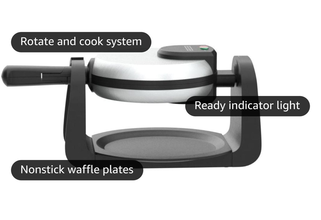 Black + Decker Belgian Flip Wafflera Maker-WM1404S-LA