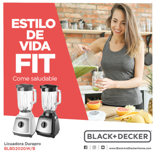 Black + Decker licuadora 2 veloc jarra vidrio 550w blanca BLBD202GW