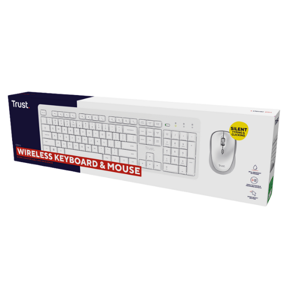 Trust ODY II teclado y raton inalámbricos y silenciosos blanco - 25467