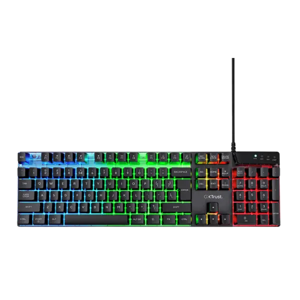 Trust teclado gamer color negro iluminado en español - 23823