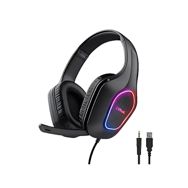 Trust audífonos alámbricos gamer iluminación led multicolor - 25331