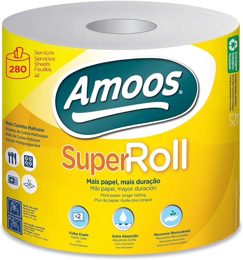 Amoos toalla mayordomo super absorbente doble hoja 180 h paq 6 und J624510