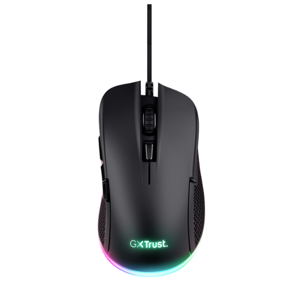 Trust  mouse Eco GXT 923 YBAR color negro gaming resolución de 7200 ppp e iluminación LED RGB - 24729