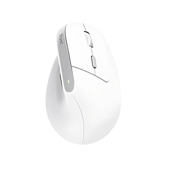 Trust mouse vertical ergonomico inalambrico Bayo color blanco recargable - 25398