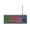 Trust teclado para gaming metalico con iluminación LED multicolor GXT 833 color negro - 24067