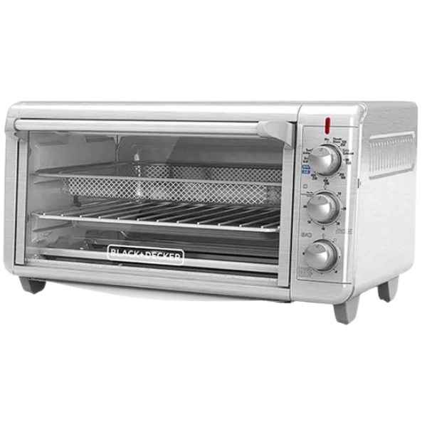 Black + Decker Horno con Freidora de Aire 8 rebanadas inox TO3265xSS-LA