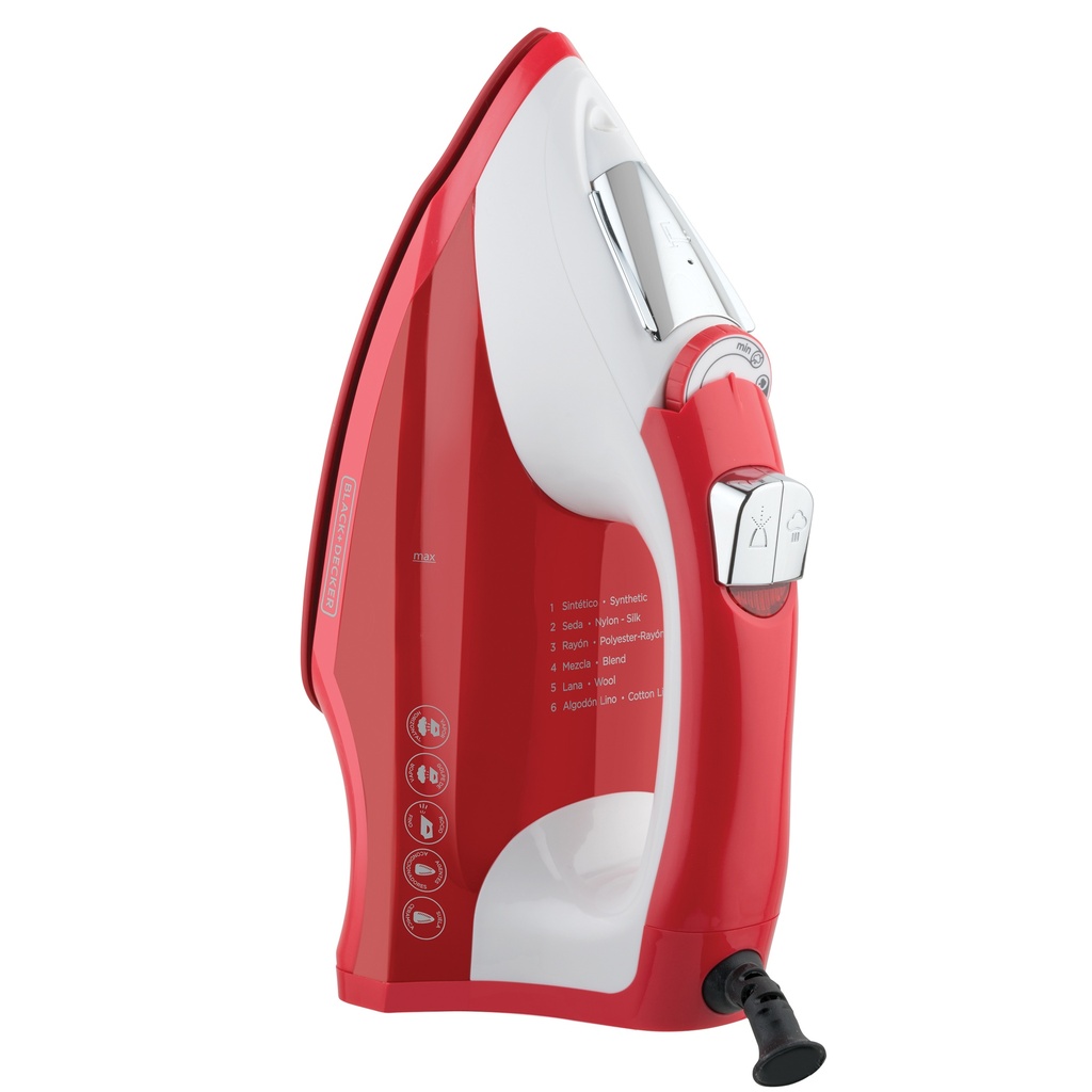 Black + Decker plancha de vapor roja light+easy IR1865