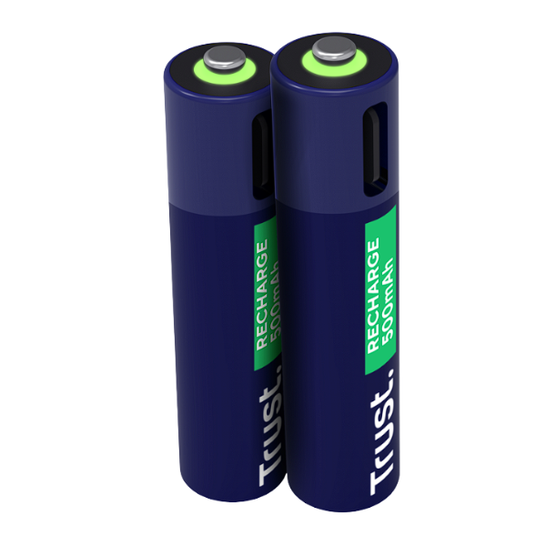 Trust pilas AAA recargables en USB-C azul - 25585