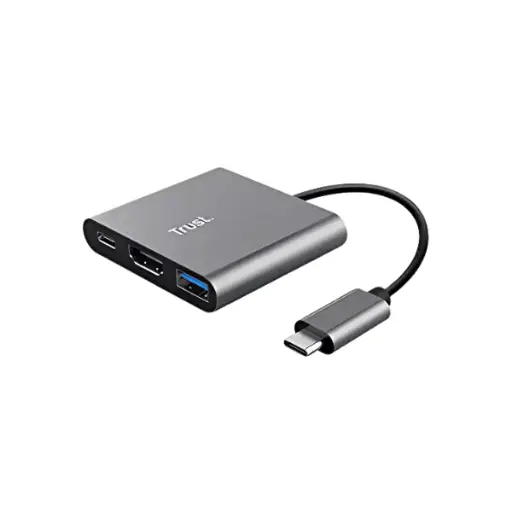 Trust adaptador 3-en-1 multipuerto USB-C-HDMI y-Tipo C - 23772