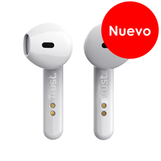 Trust audifonos bluetooth wireless color blanco c/controles tactiles - 23783