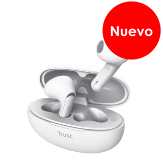 Trust audifonos bluetooth intraaurales color blanco microf c/cancelacion de ruido - 25173