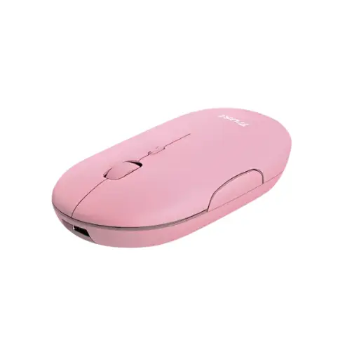 Trust  mouse recargable inalambrico silencioso color rosa con - 24125