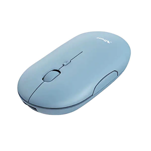 Trust  mouse recargable inalámbrico silencioso color azul - 24126