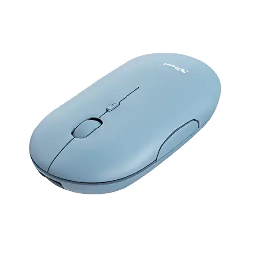 Trust  mouse recargable inalámbrico silencioso color azul - 24126