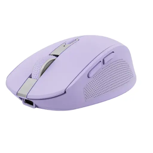 Trust mouse inalambrico recargable color lila silencioso - 25384