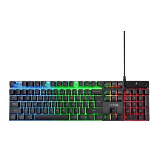 Trust teclado gamer color negro iluminado en español - 23823