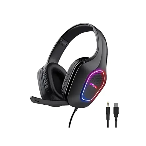 Trust audífonos alámbricos gamer iluminación led multicolor - 25331