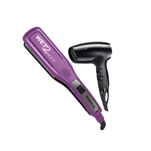 Remington combo secador y alisador ceramica mas iones wet S8001-D5000-F