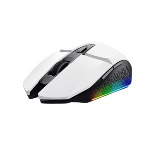 Trust  mouse gaming inalambrico GXT 110 Felox recargable con iluminación LED multicolor blanco - 25069