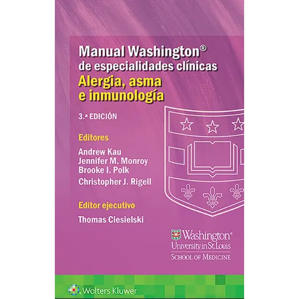 Libro Manual Washington de especialidades clínicas. Alergia, asma e inmunología 3.ª Edición.