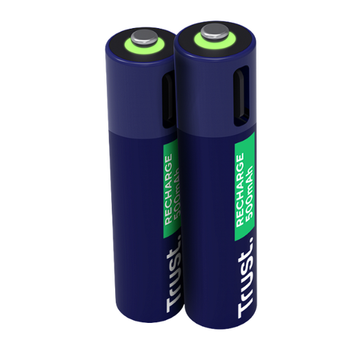 Trust pilas AAA recargables en USB-C azul - 25585