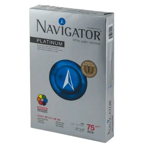 Navigator  caja 10 und resma  8 ½ x 13, oficio 500 hjs  75Gr NPT0750159